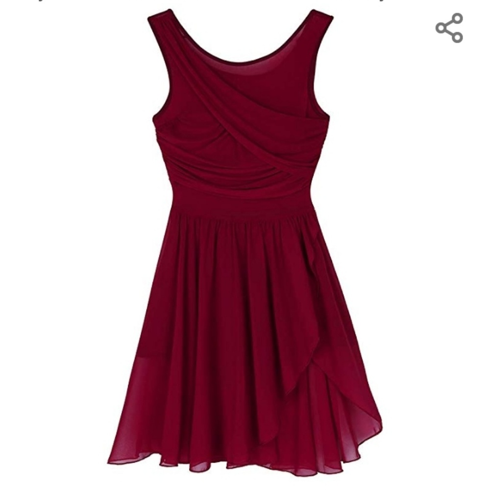 Red chiffon dance dress